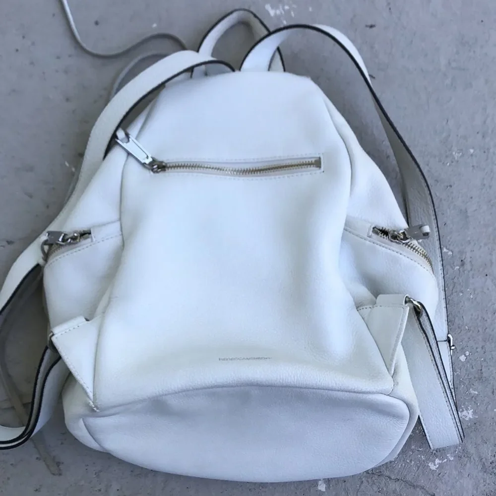 Rebecca Minkoff White Leather Fringe Backpack